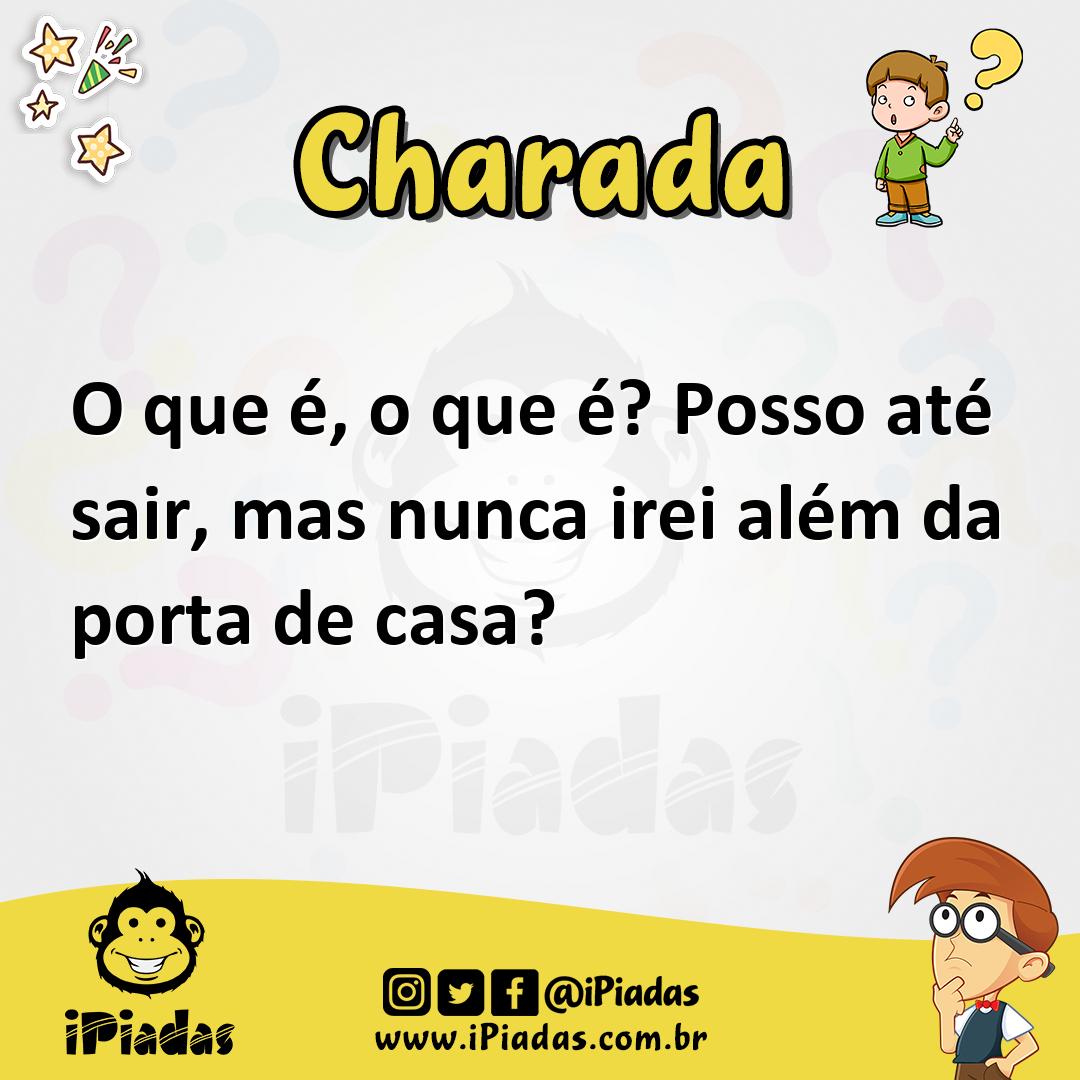 Ilustração de O que é, o que é? Posso até sair, mas nunca irei além da porta de casa? no iPiadas