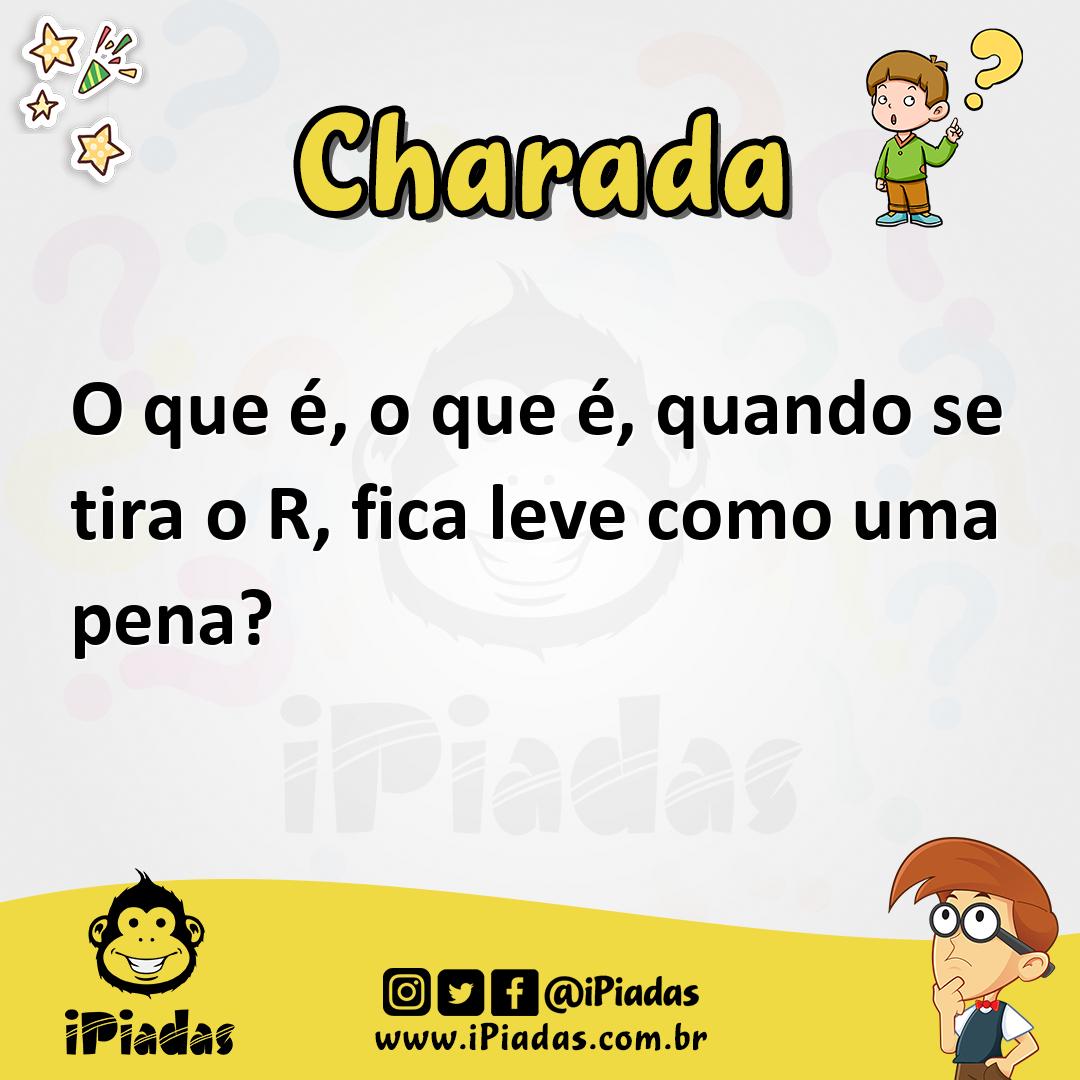 Ilustração de O que é, o que é, quando se tira o R, fica leve como uma pena? no iPiadas