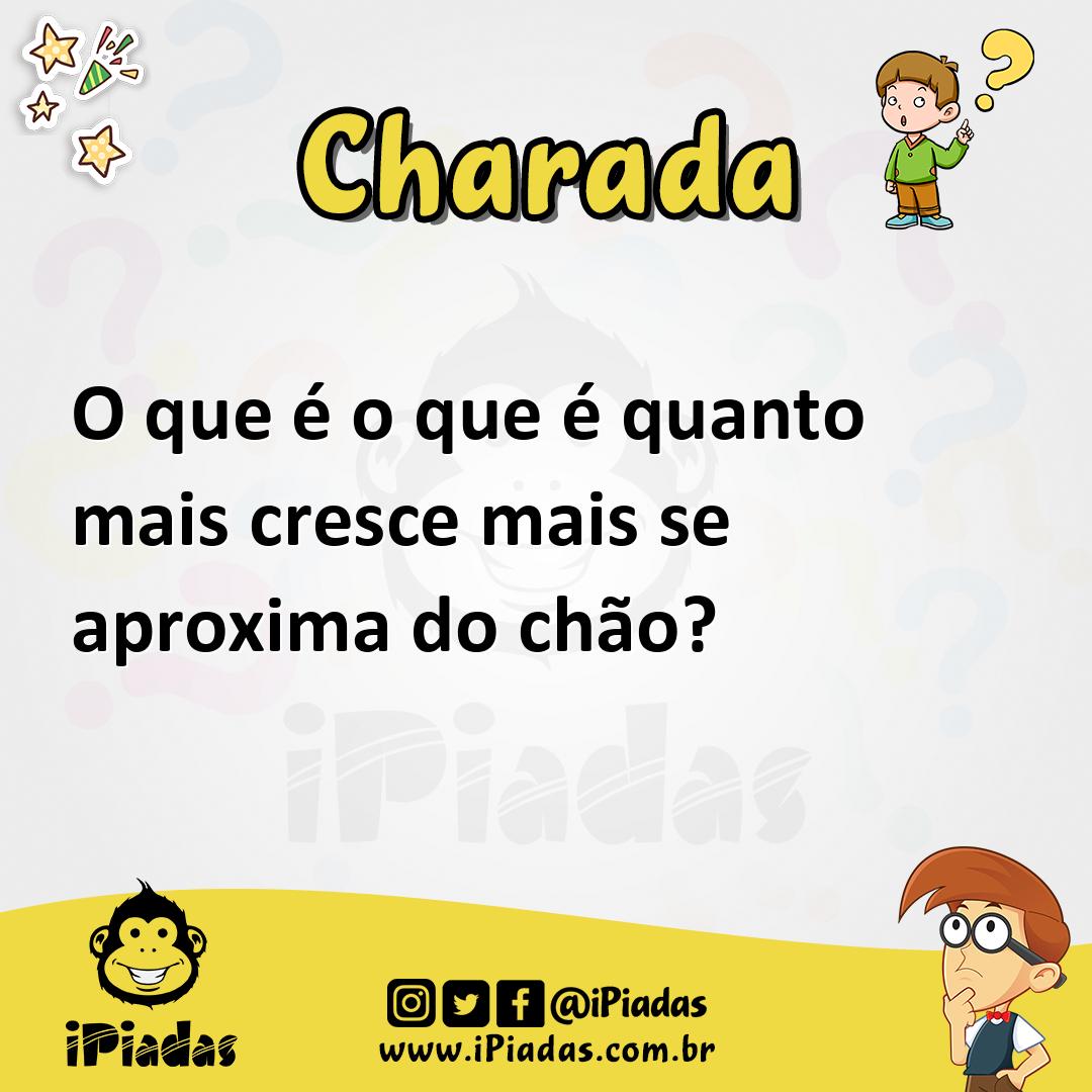Ilustração de O que é o que é quanto mais cresce mais se aproxima do chão? no iPiadas