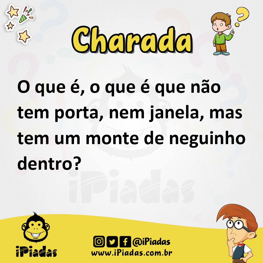 Ilustração de O que é, o que é que não tem porta, nem janela, mas tem um monte de neguinho dentro? no iPiadas