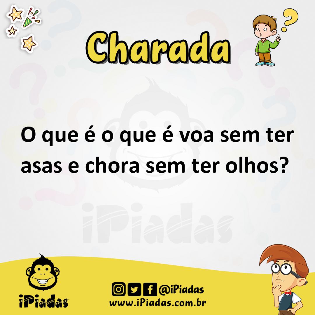 Ilustração de O que é o que é voa sem ter asas e chora sem ter olhos? no iPiadas