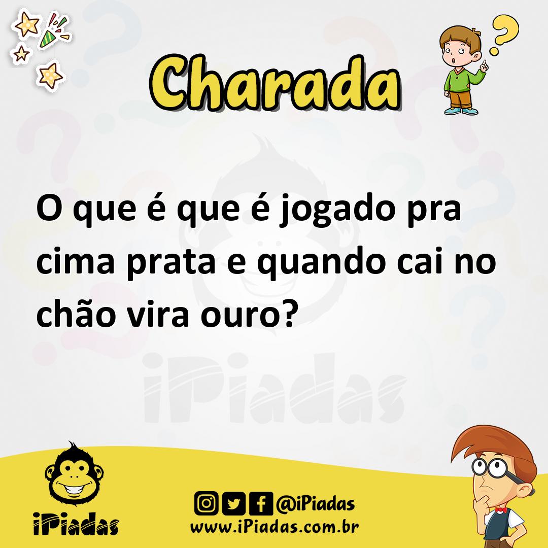 Ilustração de O que é que é jogado pra cima prata e quando cai no chão vira ouro? no iPiadas