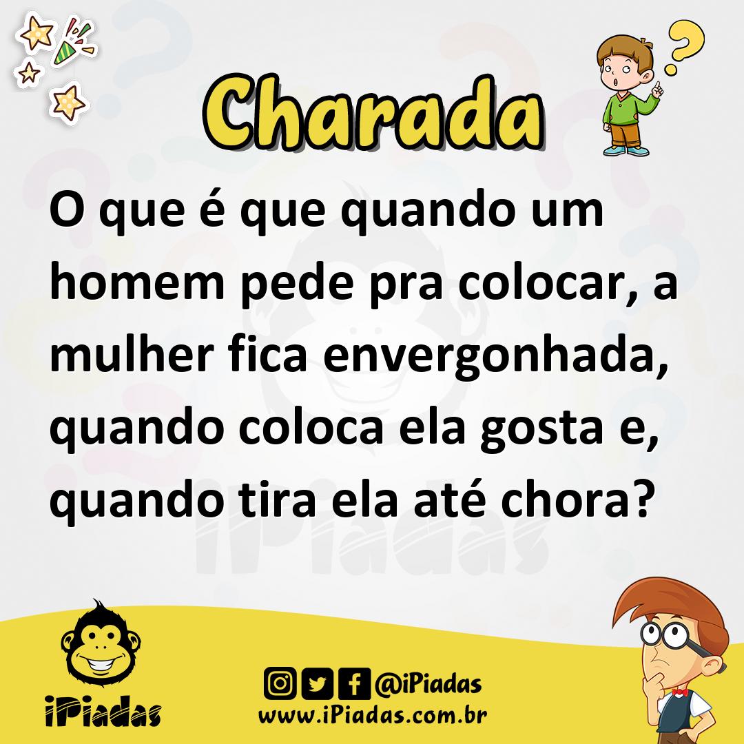 Ilustração de O que é que quando um homem pede pra colocar, a mulher fica envergonhada, quando coloca ela gosta e, quando tira ela até chora? no iPiadas