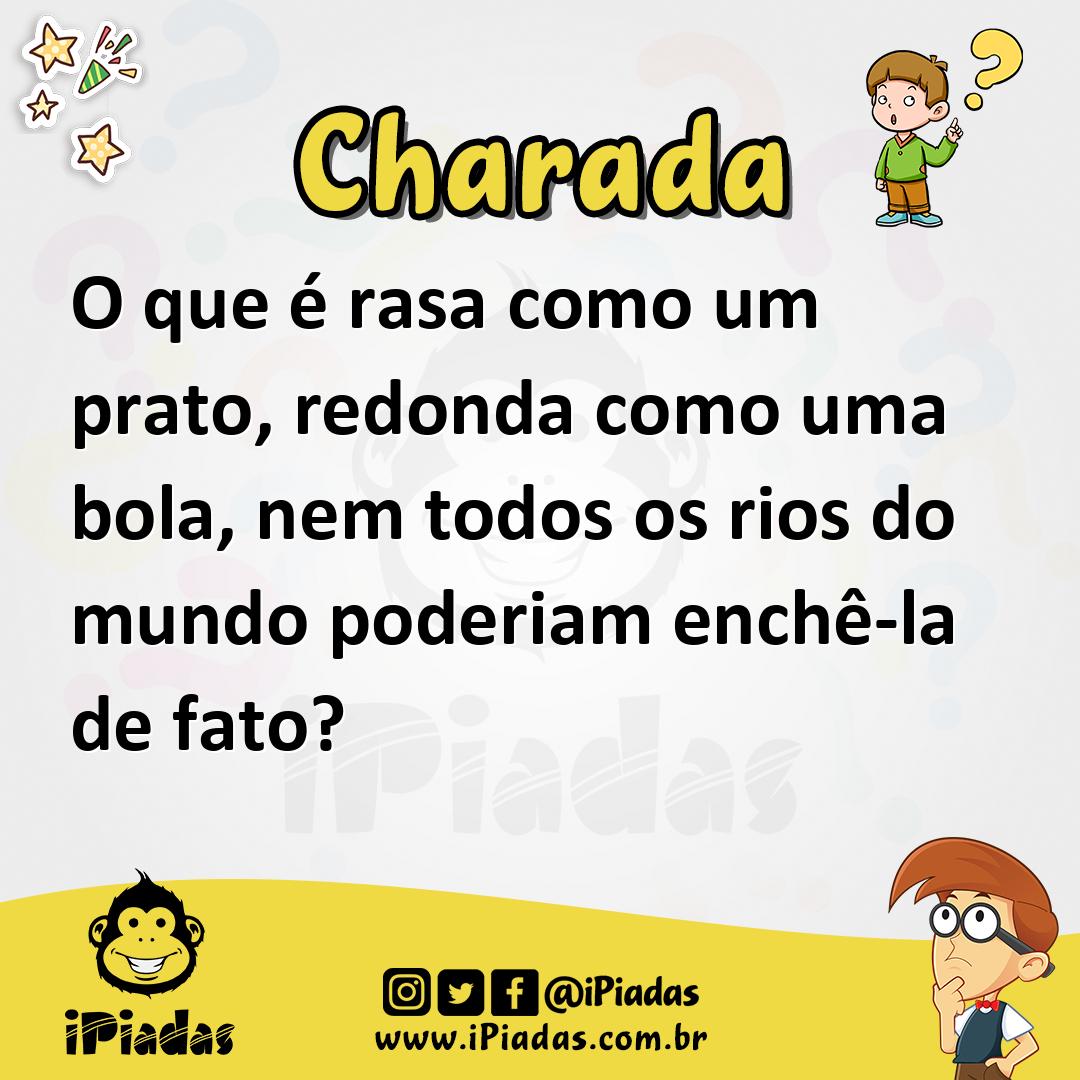 Ilustração de O que é rasa como um prato, redonda como uma bola, nem todos os rios do mundo poderiam enchê-la de fato? no iPiadas