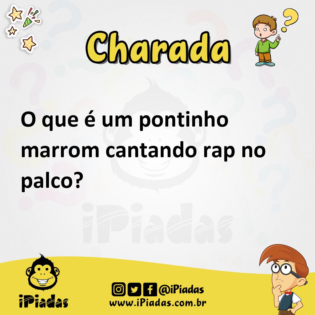 Ilustração de O que é um pontinho marrom cantando rap no palco? no iPiadas