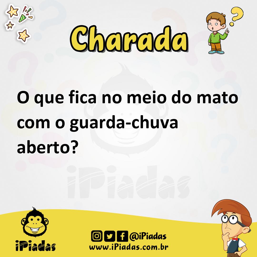 Ilustração de O que fica no meio do mato com o guarda-chuva aberto? no iPiadas