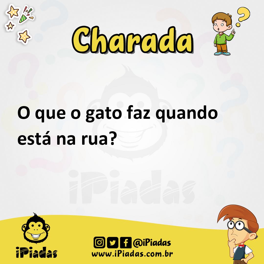 Ilustração de O que o gato faz quando está na rua? no iPiadas