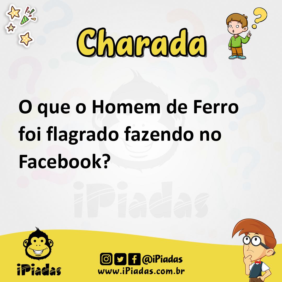 Ilustração de O que o Homem de Ferro foi flagrado fazendo no Facebook? no iPiadas