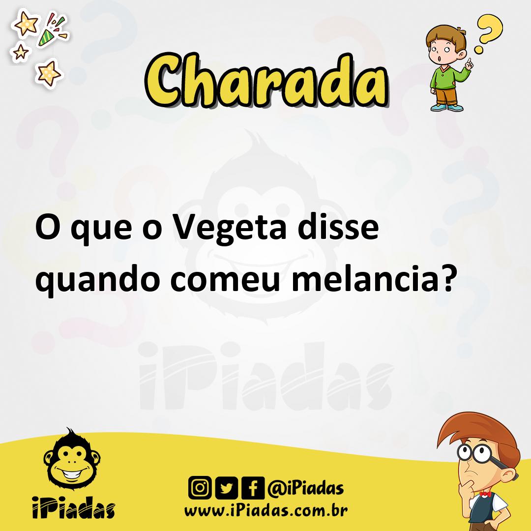 Ilustração de O que o Vegeta disse quando comeu melancia? no iPiadas