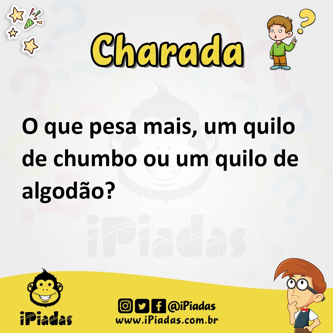 Ilustração de O que pesa mais, um quilo de chumbo ou um quilo de algodão? no iPiadas