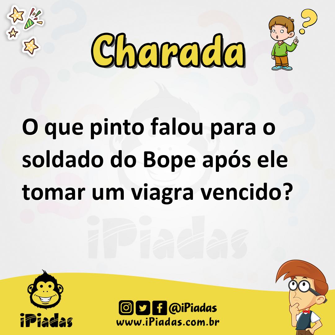 Ilustração de O que pinto falou para o soldado do Bope após ele tomar um viagra vencido? no iPiadas