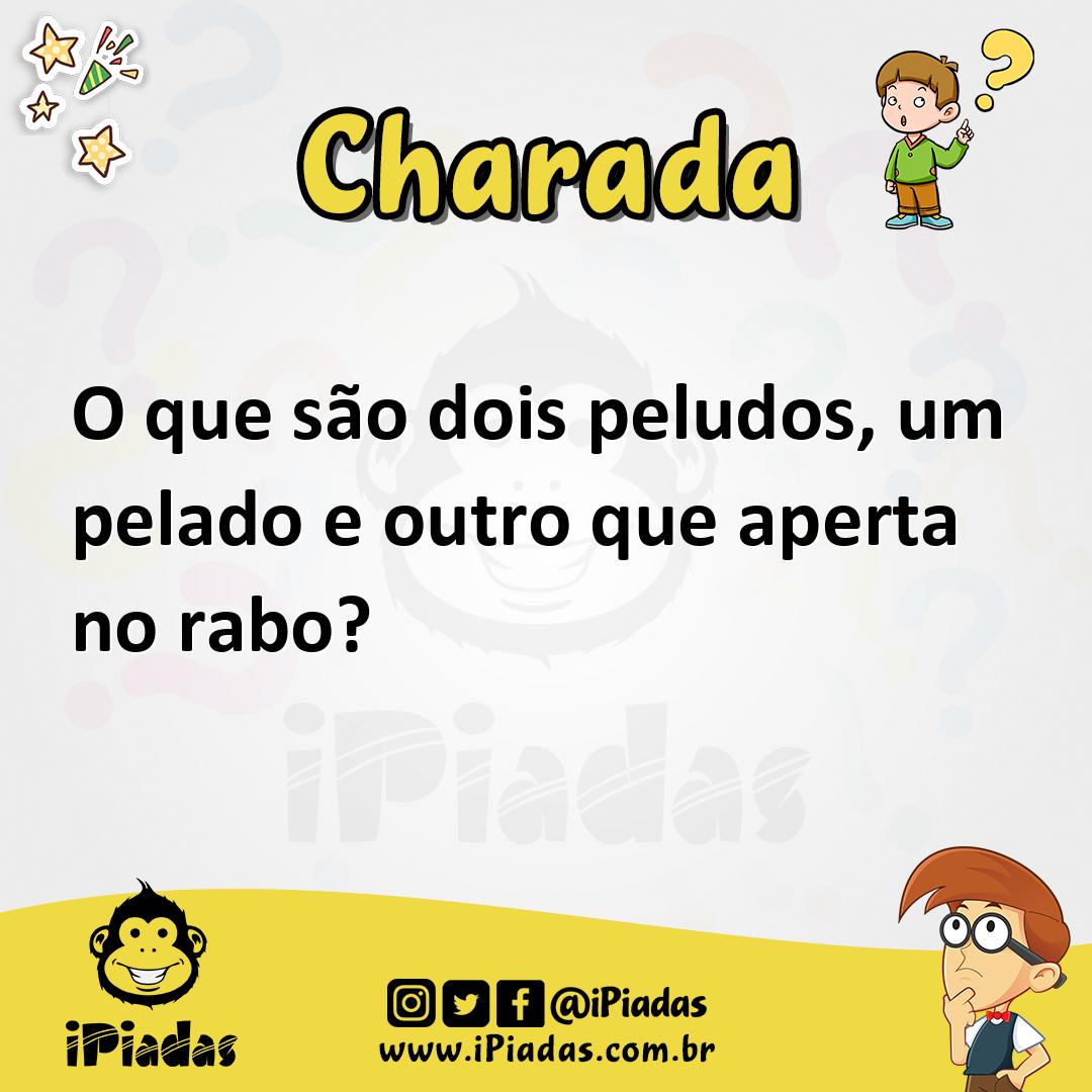 Ilustração de O que são dois peludos, um pelado e outro que aperta no rabo? no iPiadas