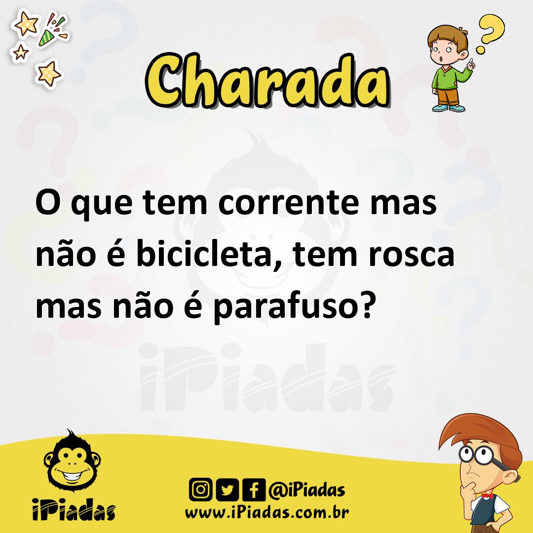 Ilustração de O que tem corrente mas não é bicicleta, tem rosca mas não é parafuso? no iPiadas