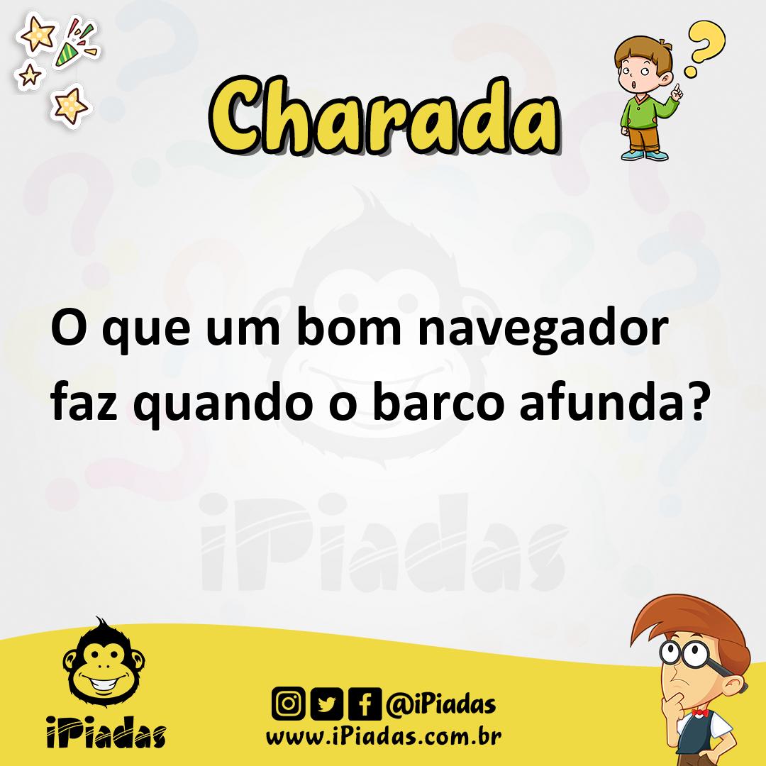 Ilustração de O que um bom navegador faz quando o barco afunda? no iPiadas