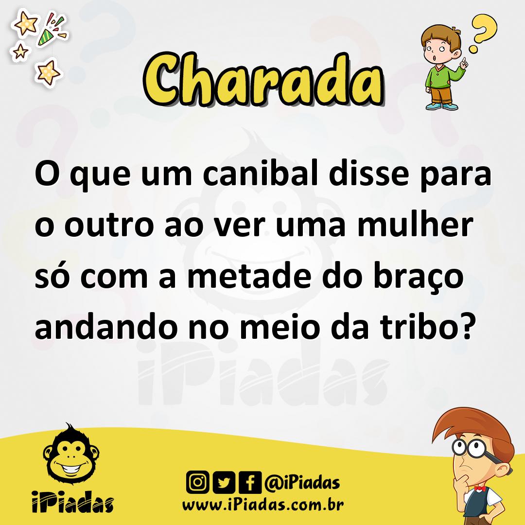Ilustração de O que um canibal disse para o outro ao ver uma mulher só com a metade do braço andando no meio da tribo? no iPiadas