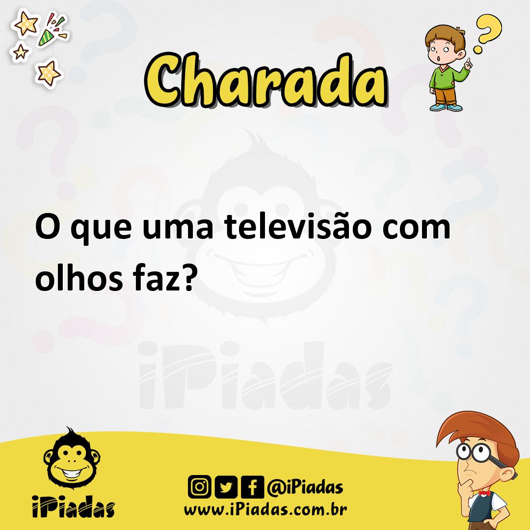 Ilustração de O que uma televisão com olhos faz? no iPiadas