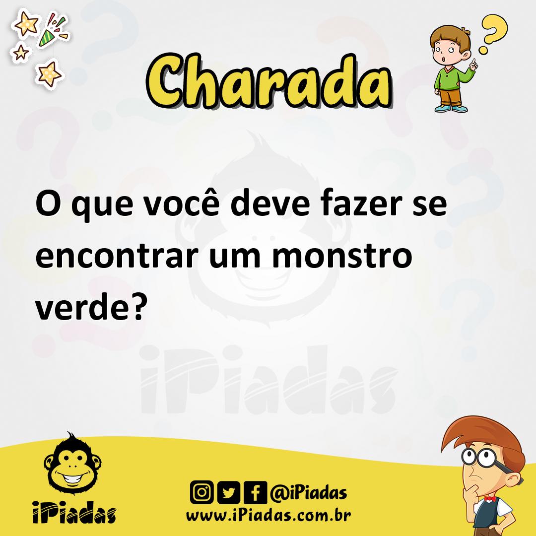 Ilustração de O que você deve fazer se encontrar um monstro verde? no iPiadas