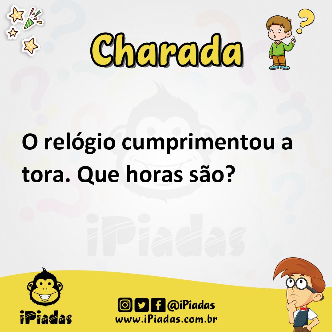 Ilustração de O relógio cumprimentou a tora. Que horas são? no iPiadas