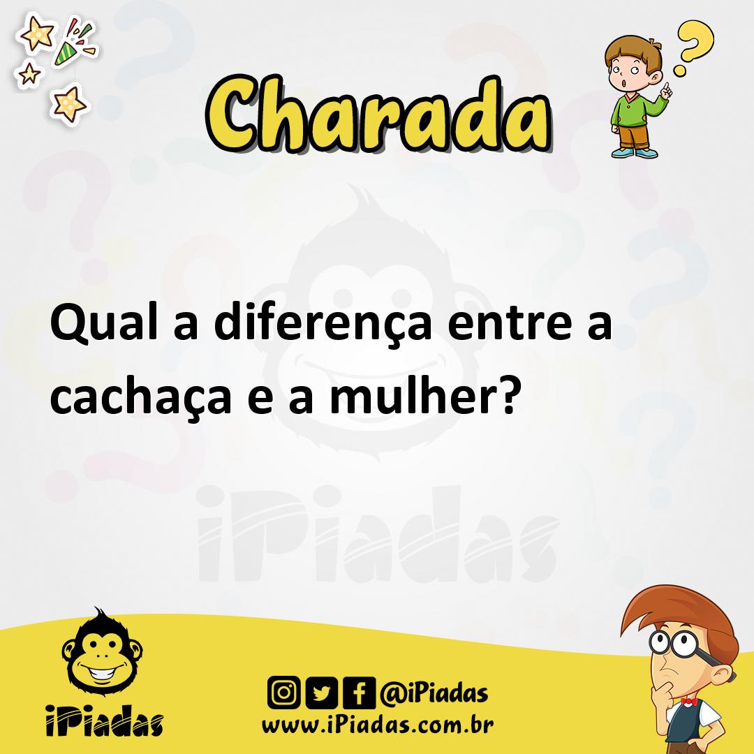 Ilustração de Qual a diferença entre a cachaça e a mulher? no iPiadas