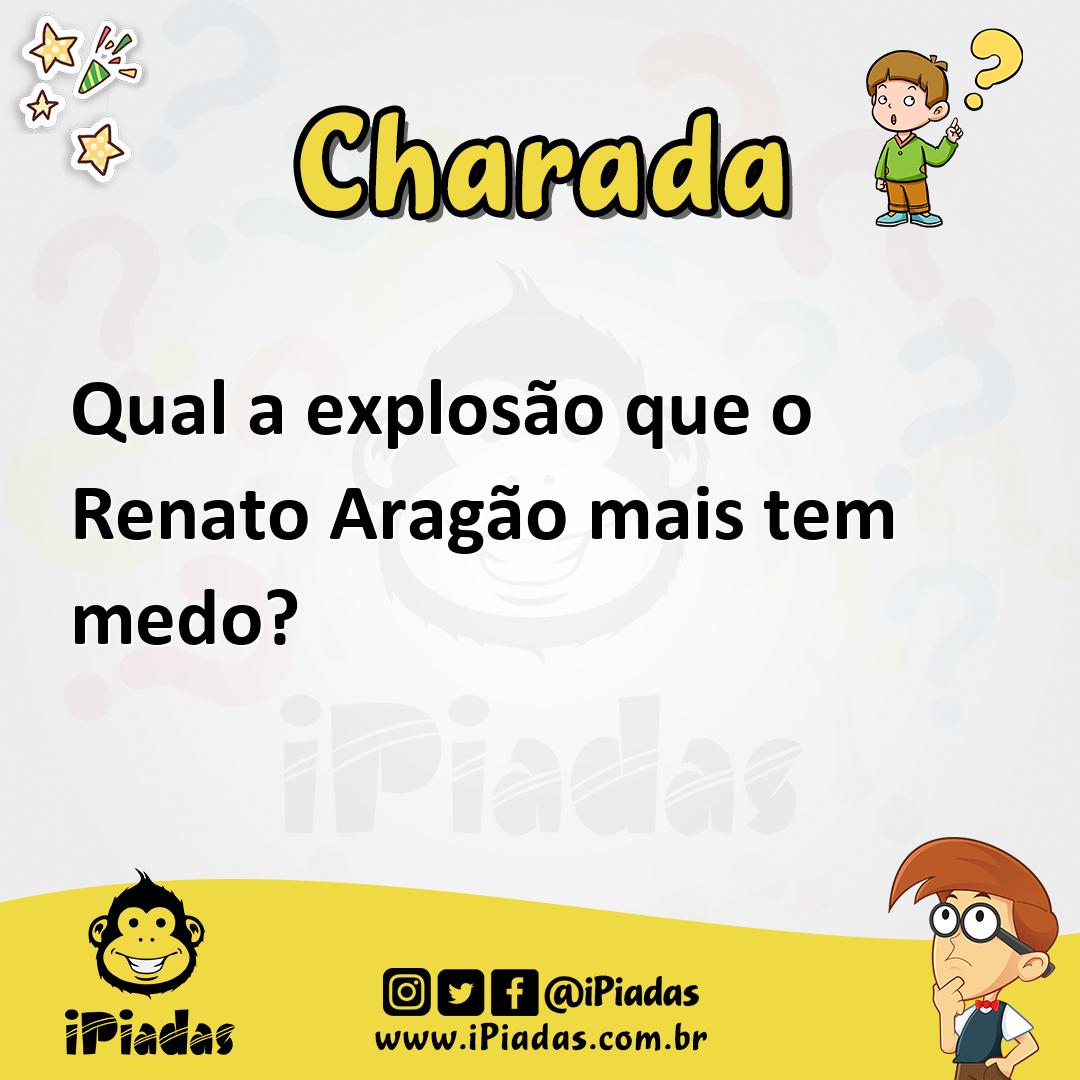 Ilustração de Qual a explosão que o Renato Aragão mais tem medo? no iPiadas
