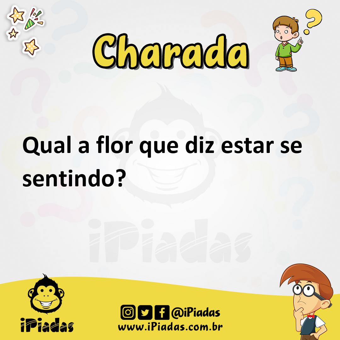 Ilustração de Qual a flor que diz estar se sentindo? no iPiadas