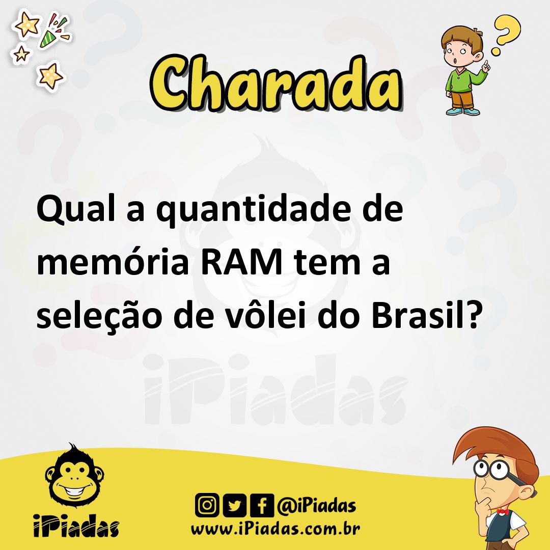 Qual a quantidade de memória RAM tem a seleção de vôlei do Brasil? -  Charada e Resposta - Racha Cuca