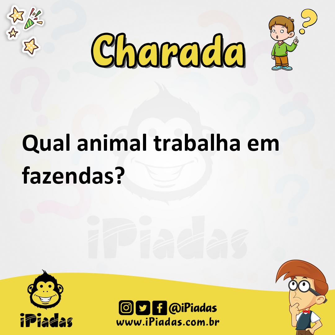 Ilustração de Qual animal trabalha em fazendas? no iPiadas