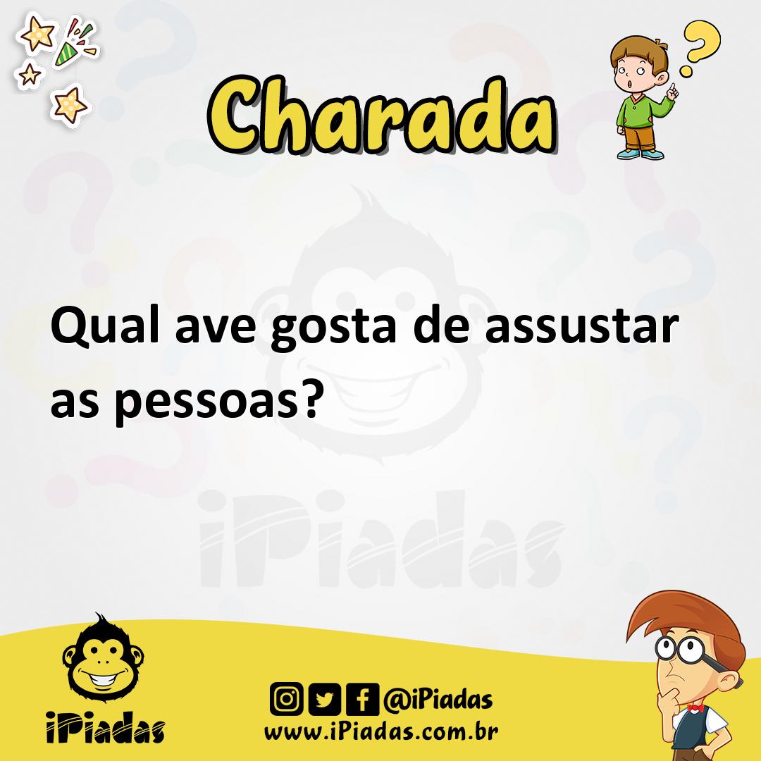 Ilustração de Qual ave gosta de assustar as pessoas? no iPiadas