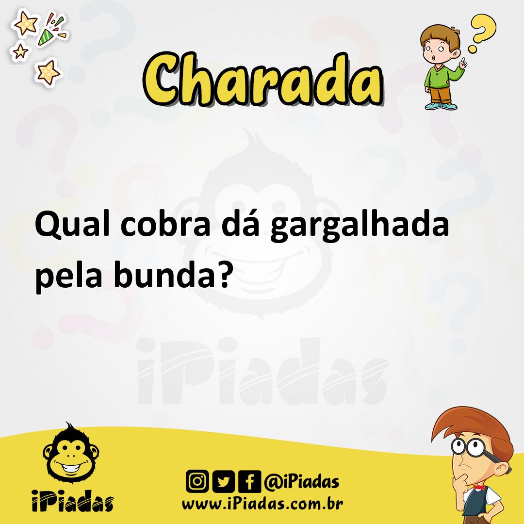 Ilustração de Qual cobra dá gargalhada pela bunda? no iPiadas