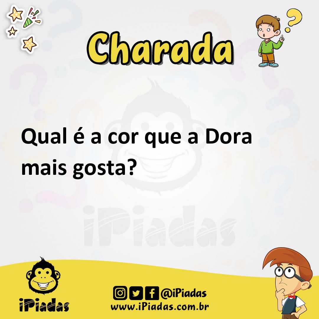 Ilustração de Qual é a cor que a Dora mais gosta? no iPiadas
