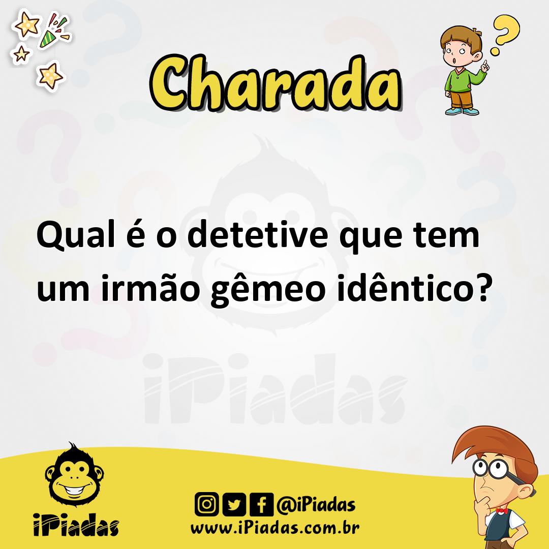 Ilustração de Qual é o detetive que tem um irmão gêmeo idêntico? no iPiadas