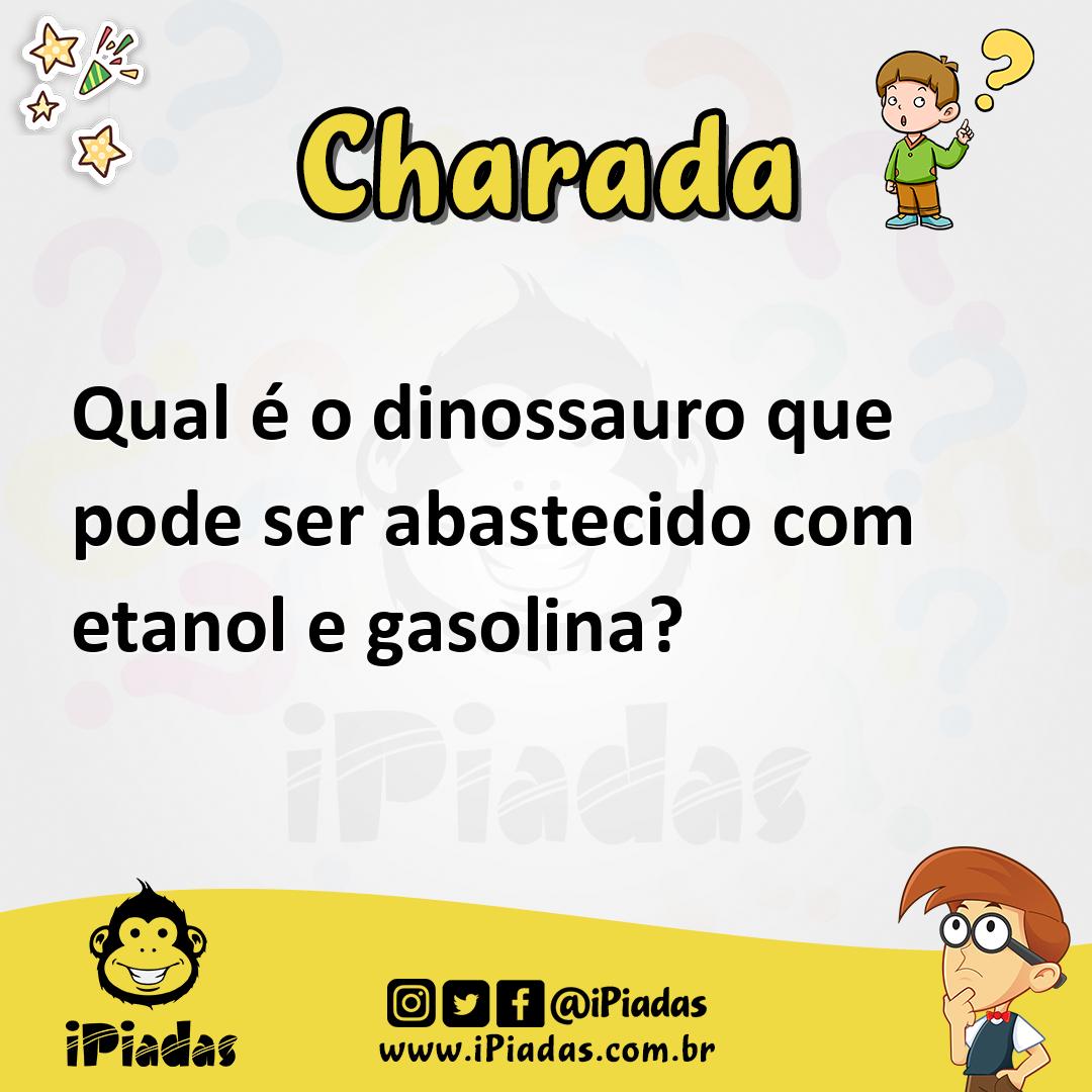 Ilustração de Qual é o dinossauro que pode ser abastecido com etanol e gasolina? no iPiadas