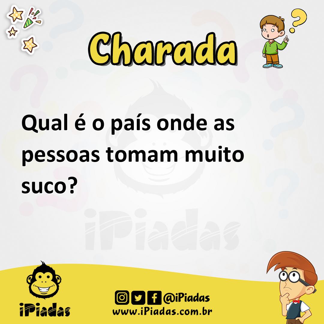 Ilustração de Qual é o país onde as pessoas tomam muito suco? no iPiadas