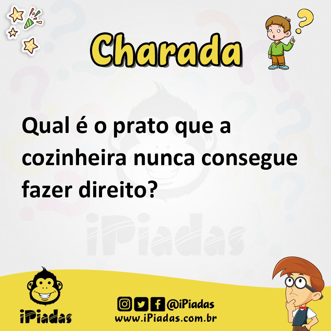 Ilustração de Qual é o prato que a cozinheira nunca consegue fazer direito? no iPiadas