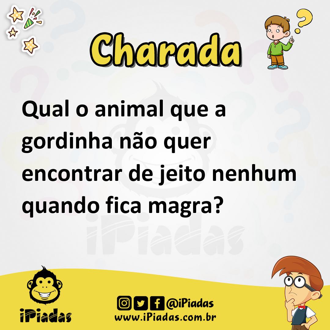 Ilustração de Qual o animal que a gordinha não quer encontrar de jeito nenhum quando fica magra? no iPiadas