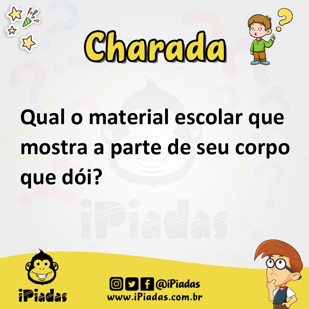 Ilustração de Qual o material escolar que mostra a parte de seu corpo que dói? no iPiadas