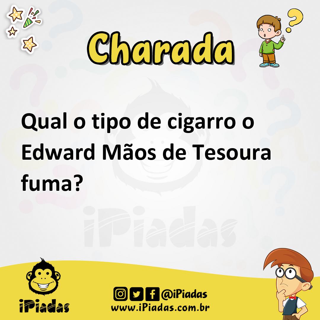 Ilustração de Qual o tipo de cigarro o Edward Mãos de Tesoura fuma? no iPiadas