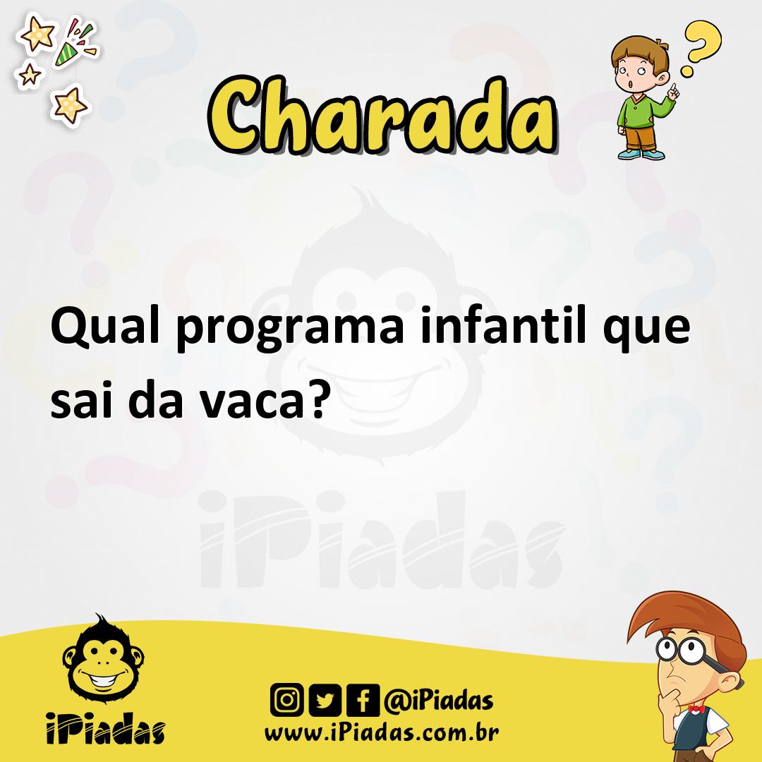 Ilustração de Qual programa infantil que sai da vaca? no iPiadas
