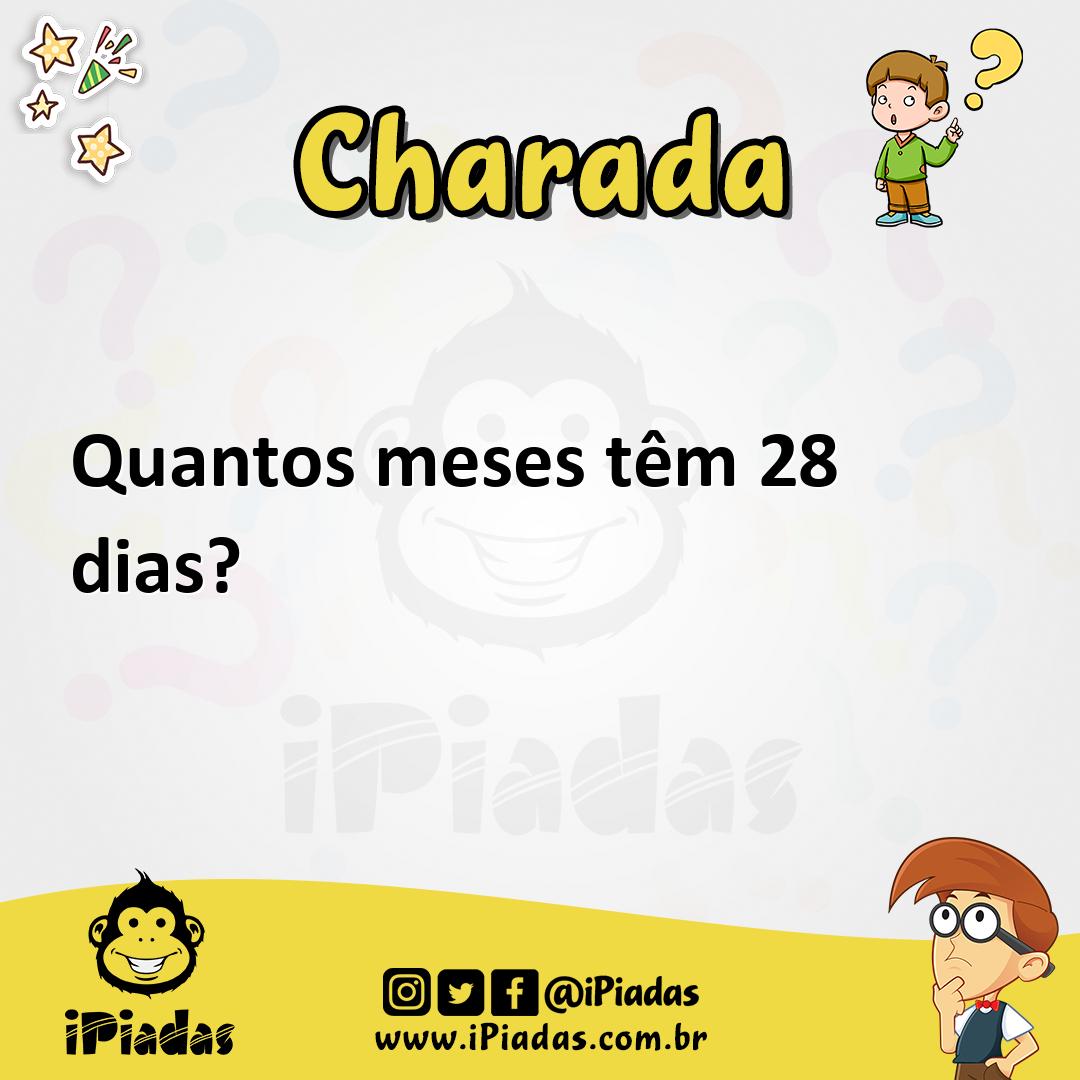 Ilustração de Quantos meses têm 28 dias? no iPiadas
