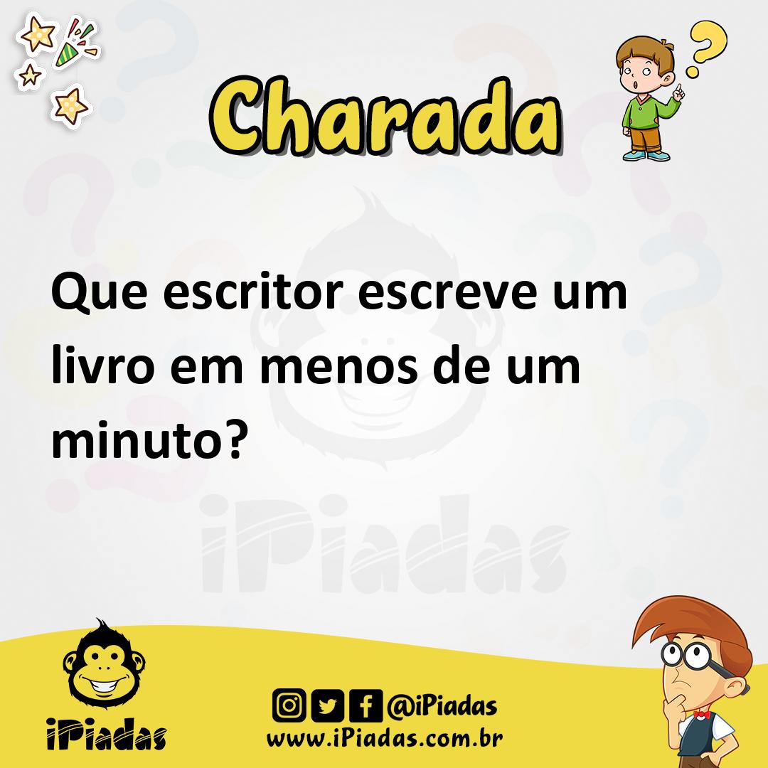 Ilustração de Que escritor escreve um livro em menos de um minuto? no iPiadas
