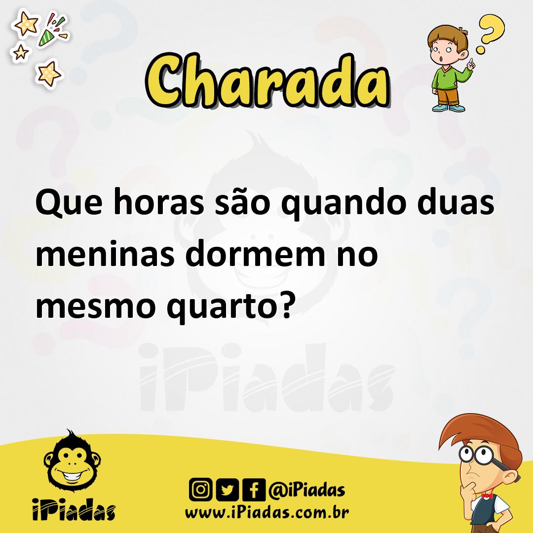 Ilustração de Que horas são quando duas meninas dormem no mesmo quarto? no iPiadas