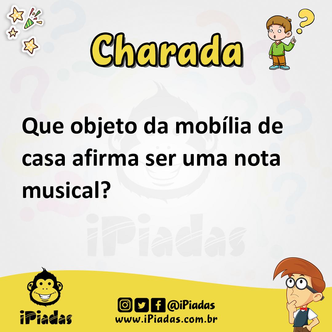 Ilustração de Que objeto da mobília de casa afirma ser uma nota musical? no iPiadas