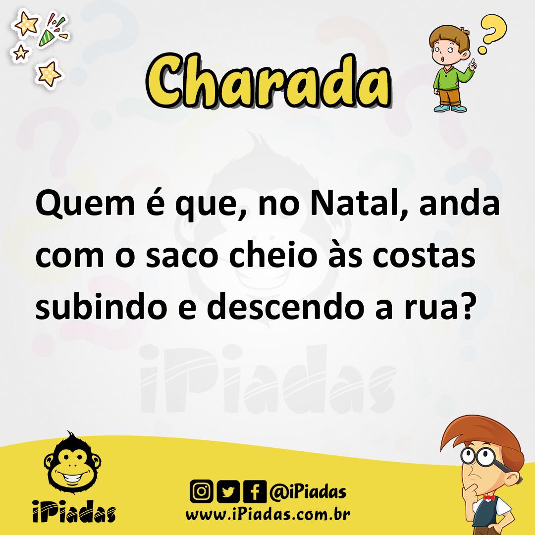 Ilustração de Quem é que, no Natal, anda com o saco cheio às costas subindo e descendo a rua? no iPiadas
