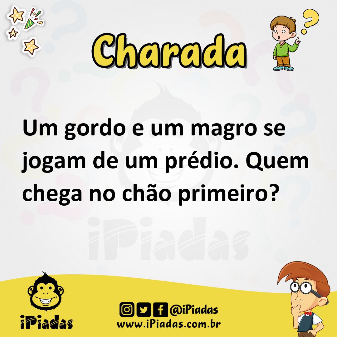 Ilustração de Um gordo e um magro se jogam de um prédio. Quem chega no chão primeiro? no iPiadas