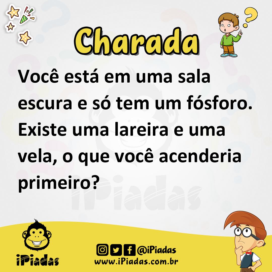 Ilustração de Você está em uma sala escura e só tem um fósforo. Existe uma lareira e uma vela, o que você acenderia primeiro? no iPiadas