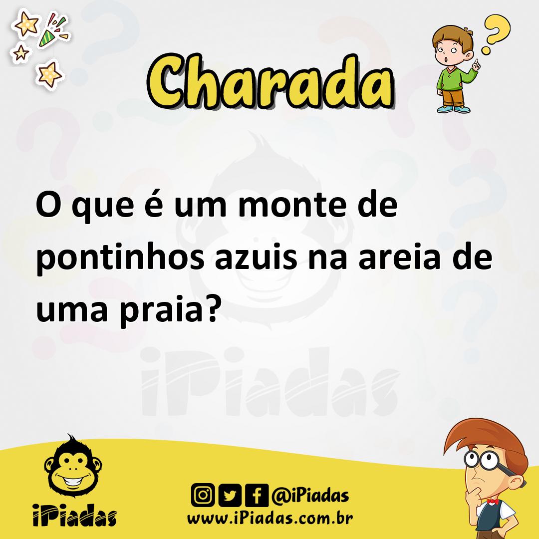 O que é um monte de pontinhos azuis na areia de uma praia?