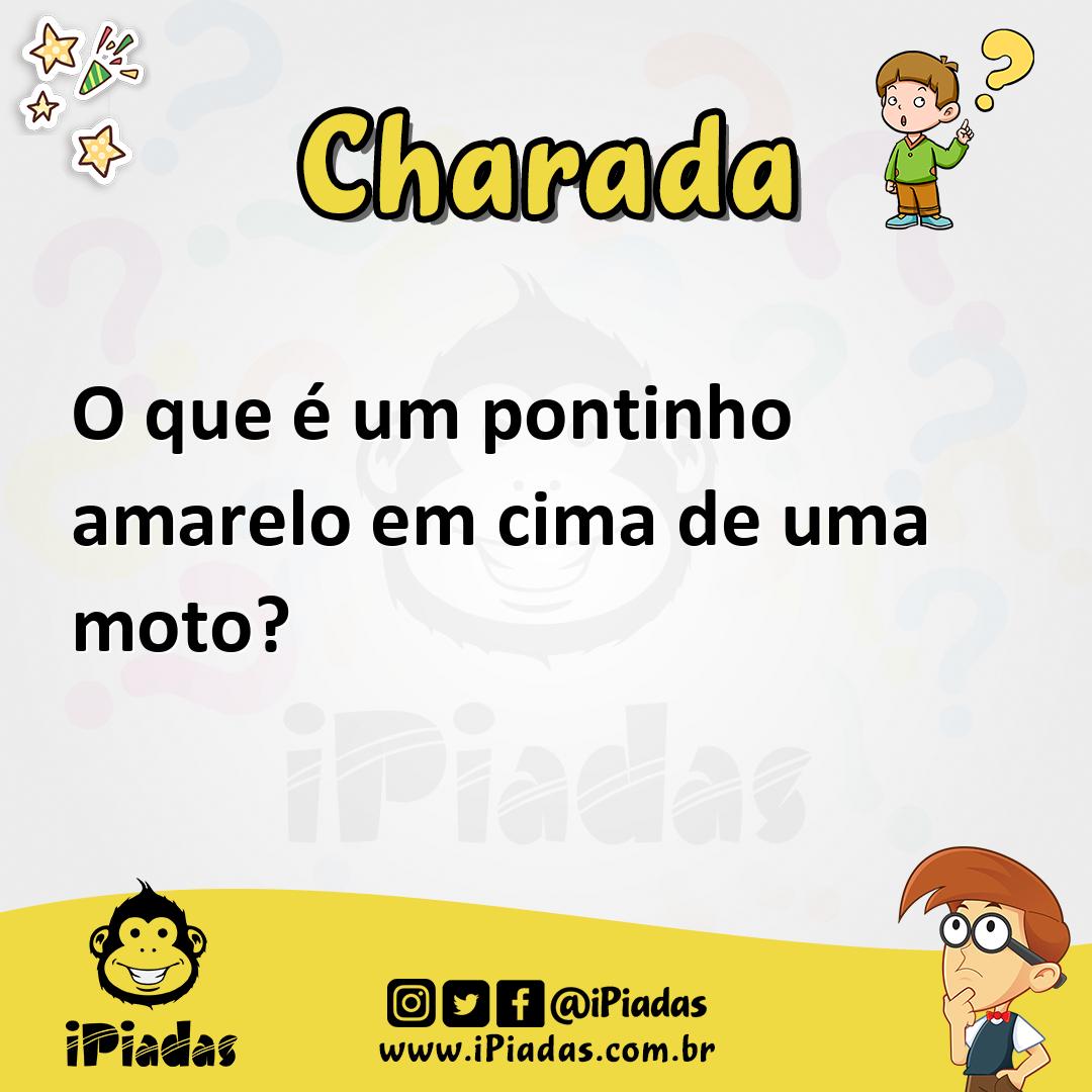 Ilustração de O que é um pontinho amarelo em cima de uma moto? no iPiadas