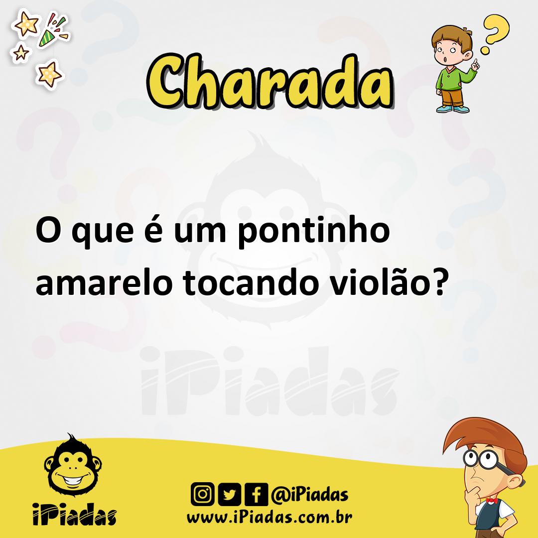 Ilustração de O que é um pontinho amarelo tocando violão? no iPiadas