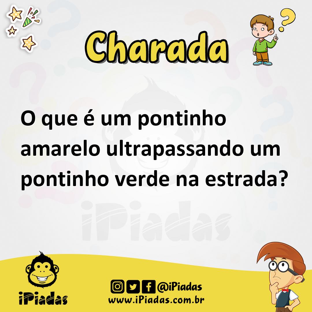 Ilustração de O que é um pontinho amarelo ultrapassando um pontinho verde na estrada? no iPiadas