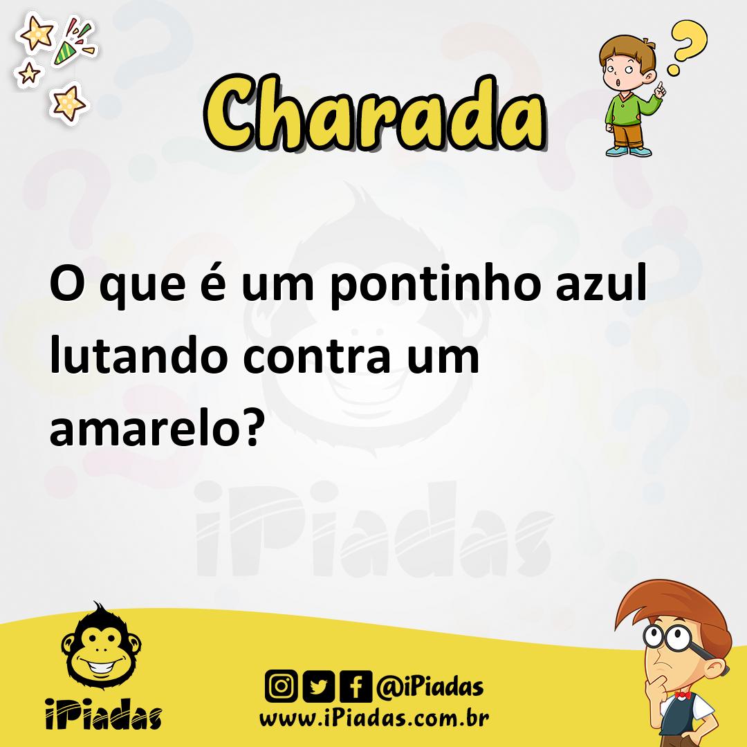 Ilustração de O que é um pontinho azul lutando contra um amarelo? no iPiadas